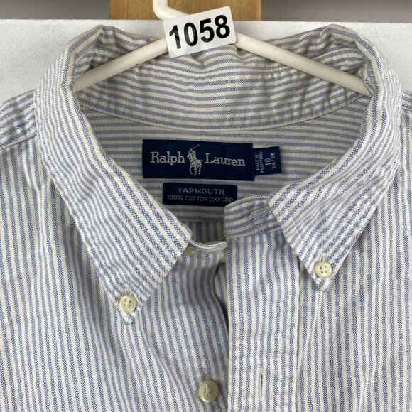 Polo Ralph Lauren Men's Dress Shirt 18 34/35 Yarmouth With Flesh Pony Pinstriped - Picture 6 of 12
